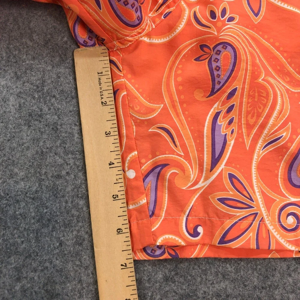 Peter Millar Mens Swim Trunks Large (Fits XXL) Orange Paisley Drawstring Regular